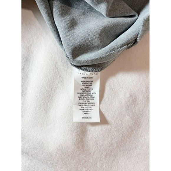 Trina Turk Women Heather Gray Embellished‎ Roll Neck Blouse | Missing Beads - Picture 7 of 10